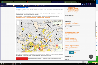 Liste des municipalits  risque d'acquisition de la maladie de Lyme